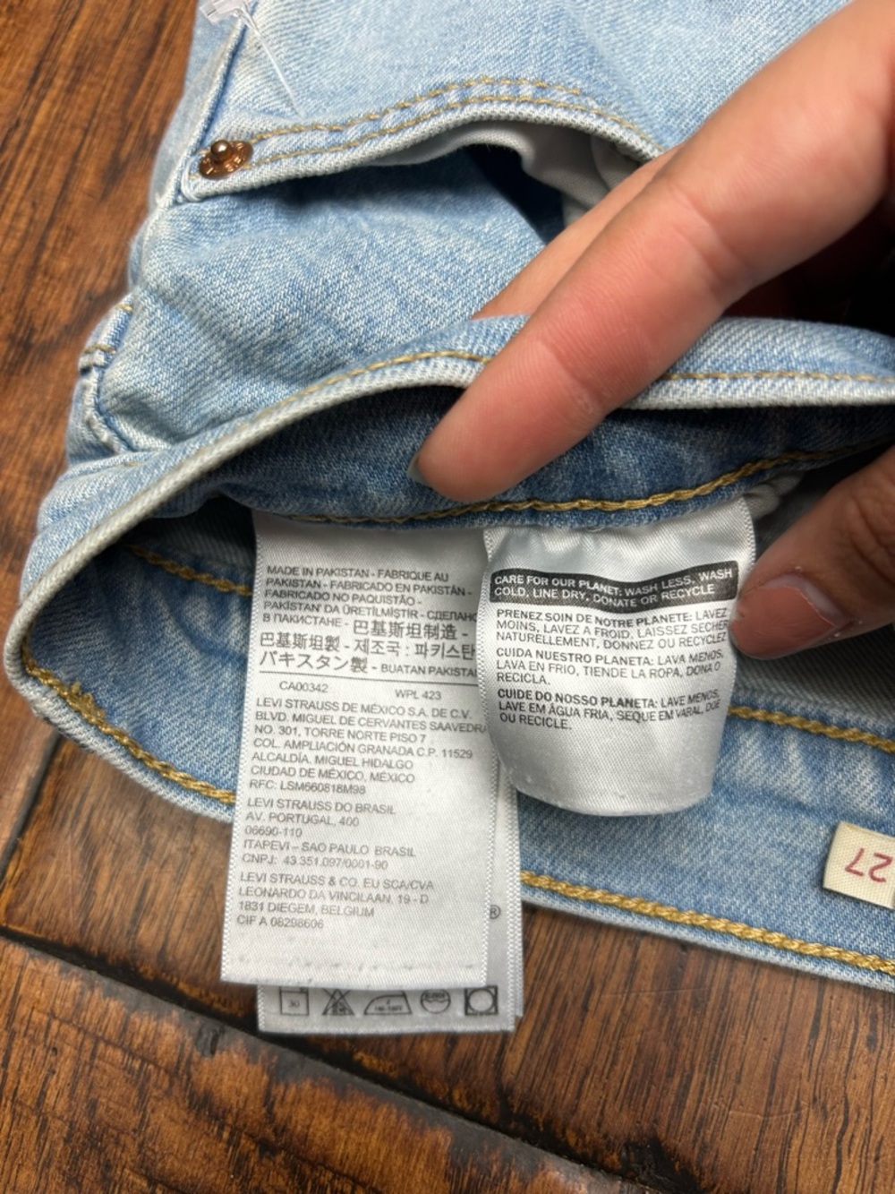 Levi's Light Blue Wedgie Straight Distressed Jeans - Picture 4 of 9